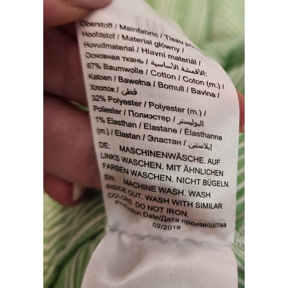 Ulla Popken plus size women 20-22 green stripes button down collared shirt - Picture 8 of 12